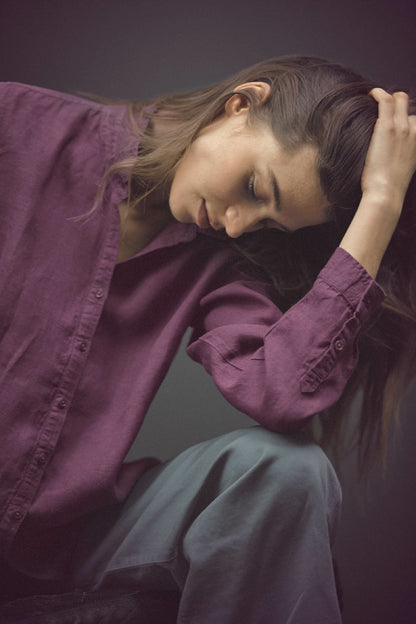 Nachhaltige Bluse aus 100% Hanf, Fairtrade und OEKO-TEX zertifiziert