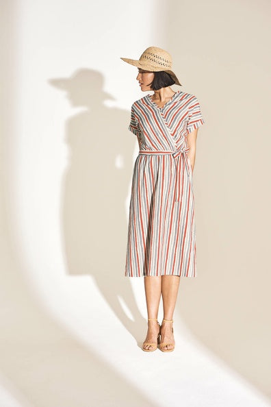 Striped hemp dress | Women Normal Fit | DH175 