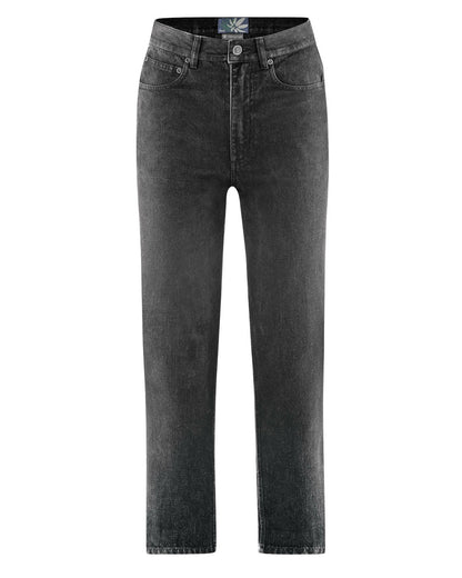 Black Denim Hemp Jeans | Women Straight Cut | DH578