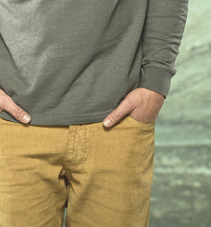 Pantalon en velours côtelé de chanvre | Coupe droite pour hommes