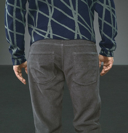 Pantalon en velours côtelé de chanvre | Coupe droite pour hommes