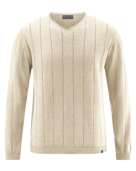 Striped hemp knitted sweater | Men Normal Fit | LZ348