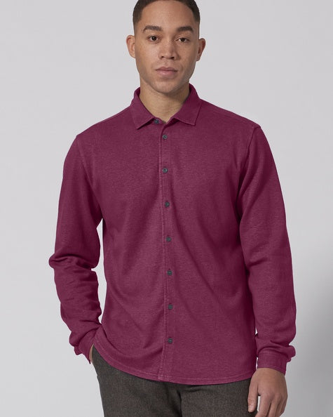 Chemise en jersey flammé de chanvre | Coupe ajustée pour hommes | DH063