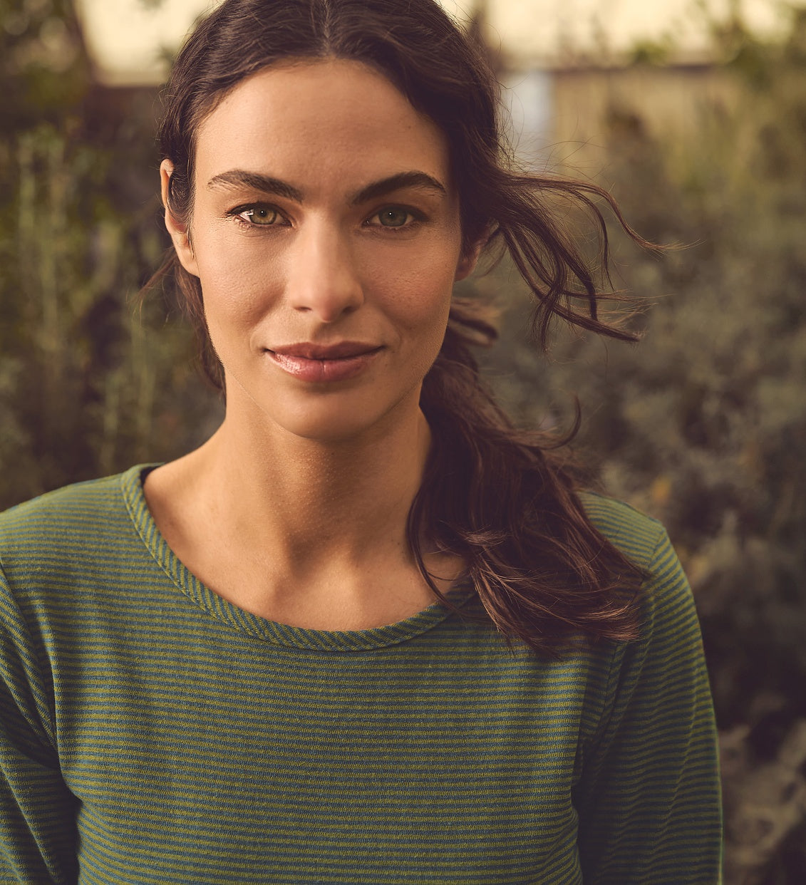 Chemise rayée à manches longues en chanvre | Coupe classique femme | DH679