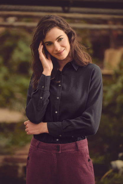 Chemisier à manches longues en chanvre | Coupe décontractée pour femme | DH120