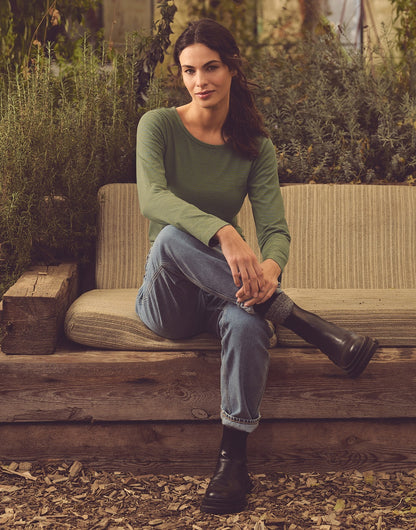 Chemise rayée à manches longues en chanvre | Coupe classique femme | DH679