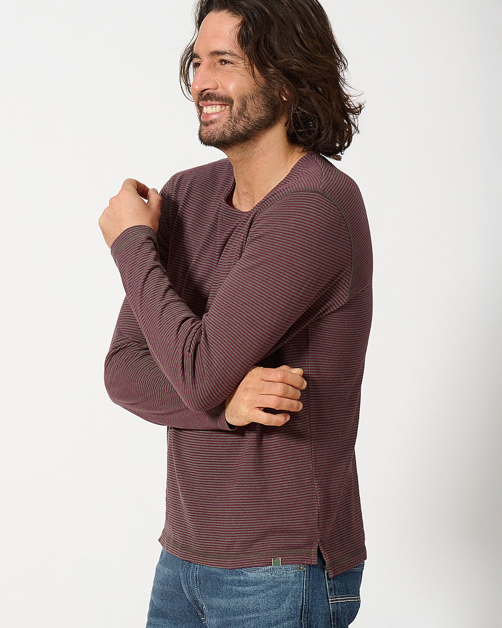 Chemise à manches longues en chanvre rayée | Coupe classique homme | DH803