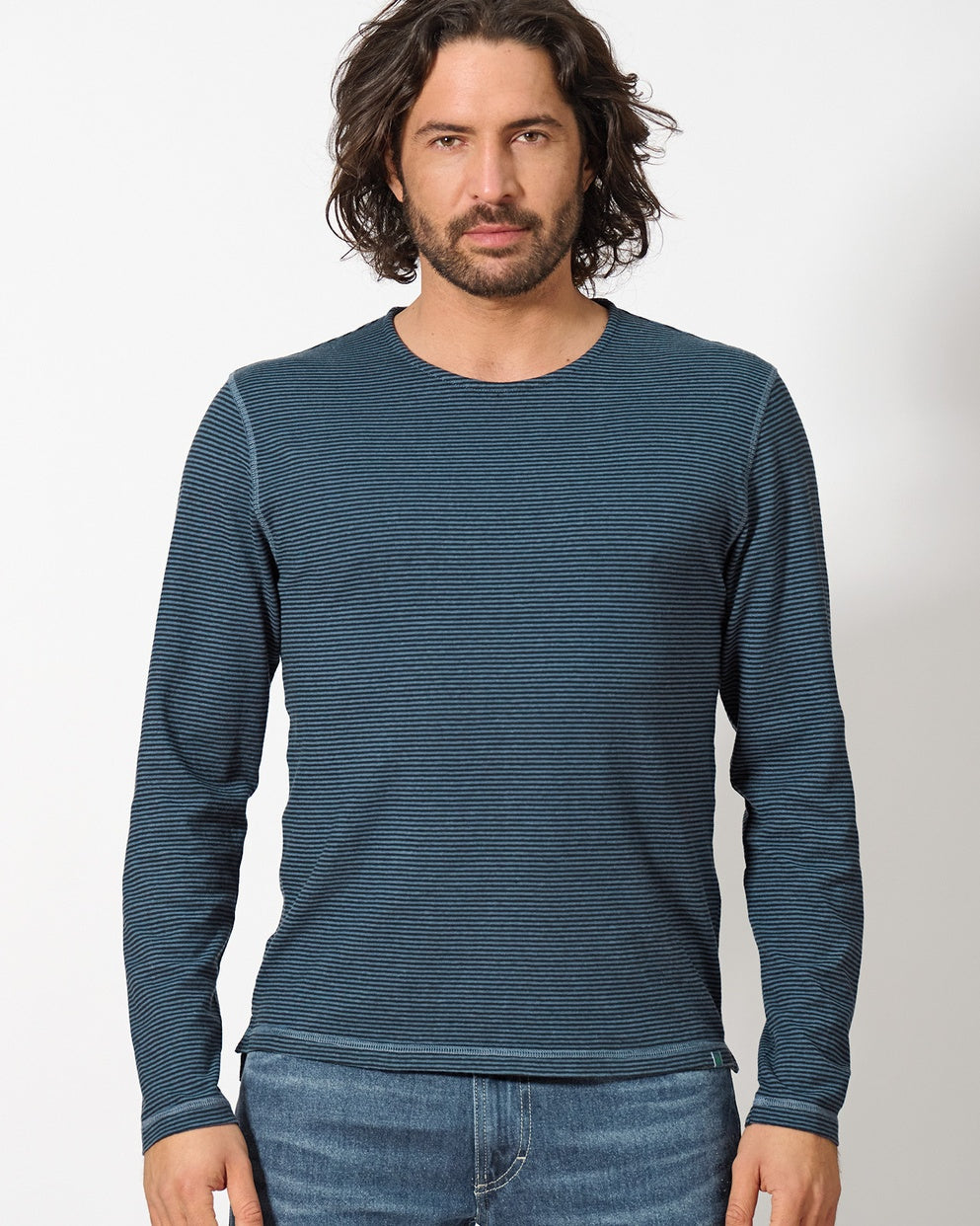 Chemise à manches longues en chanvre rayée | Coupe classique homme | DH803