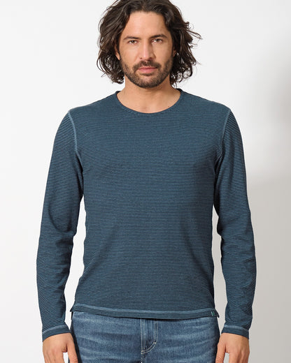 Chemise à manches longues en chanvre rayée | Coupe classique homme | DH803