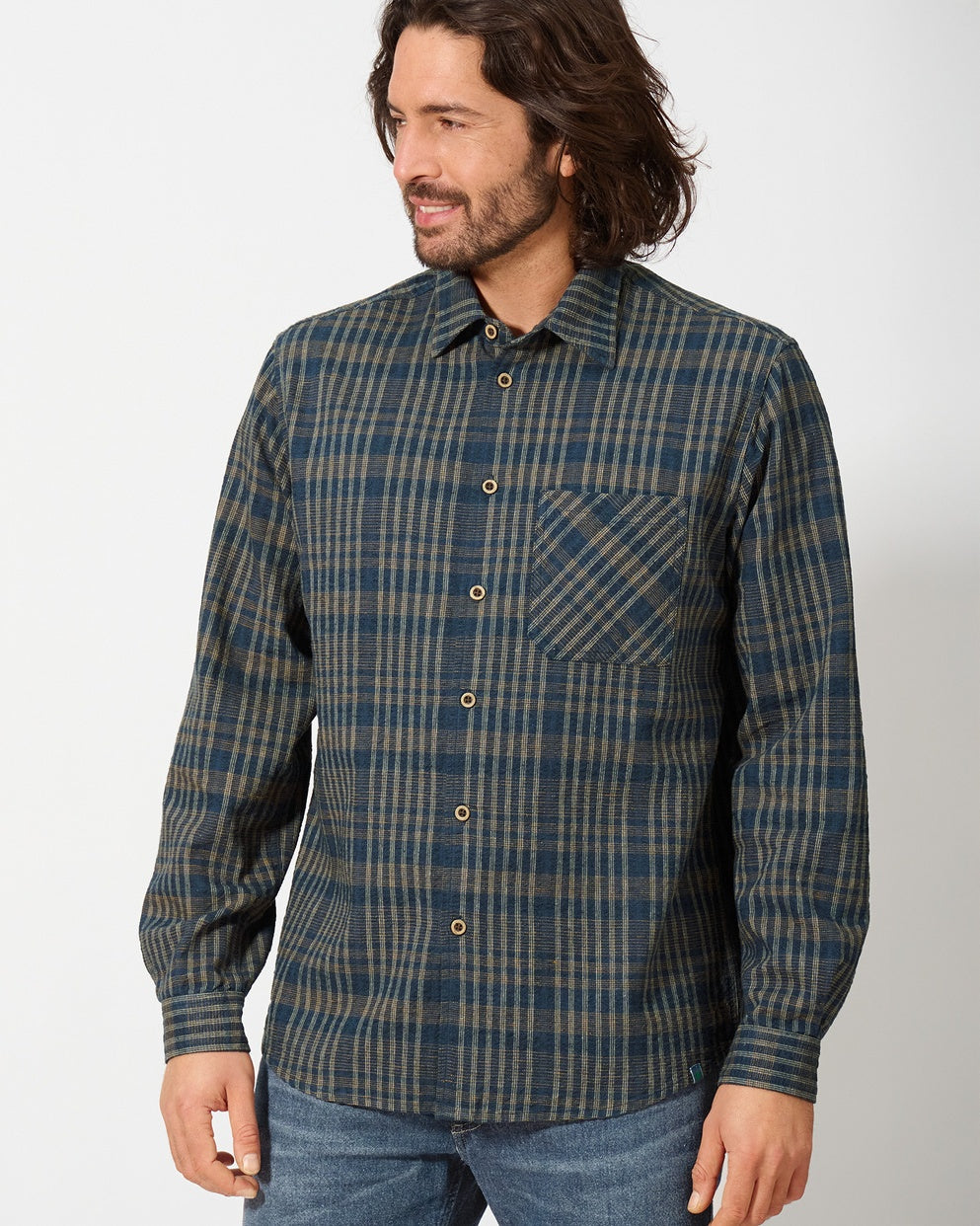 Chemise à carreaux en chanvre | Coupe décontractée pour homme | DH067