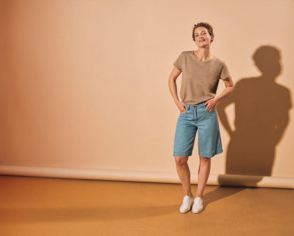 Hemp Bermuda 5-Pocket Jeans Shorts | Women | DH522