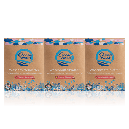 Bundle of 3 | OceanWash detergent sheets | Floral scent 🌸