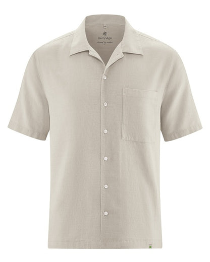 Camisa de manga corta de cáñamo | Hombres Corte Casual | AT003