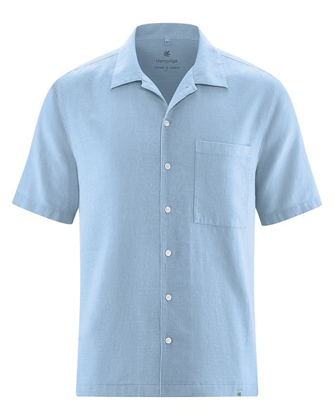 Camisa de manga corta de cáñamo | Hombres Corte Casual | AT003