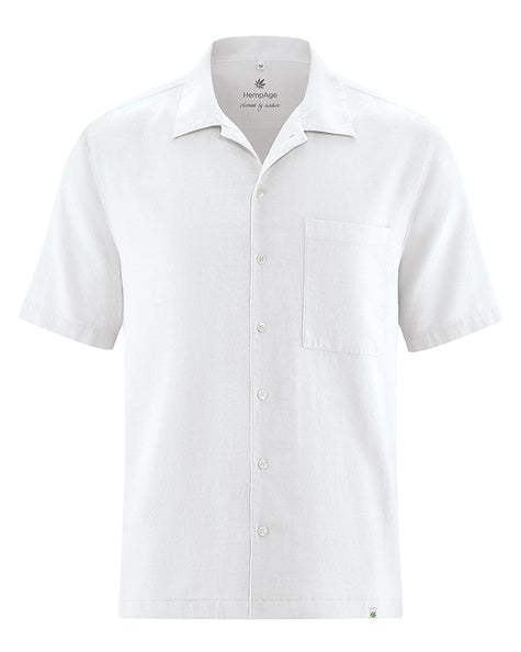 Camisa de manga corta de cáñamo | Hombres Corte Casual | AT003