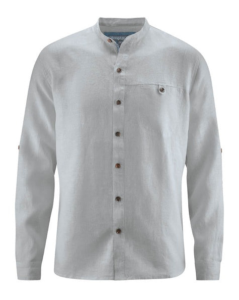 100% PURE hemp stand-up collar casual shirt | Men Casual Fit