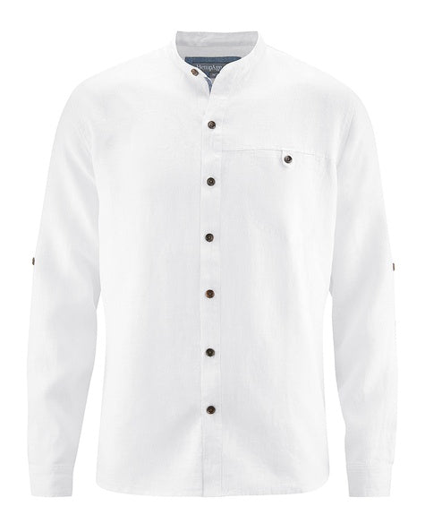 100% PURE hemp stand-up collar casual shirt | Men Casual Fit