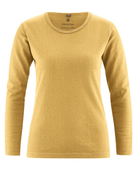 Basic hemp long-sleeved shirt | Women Slim Fit