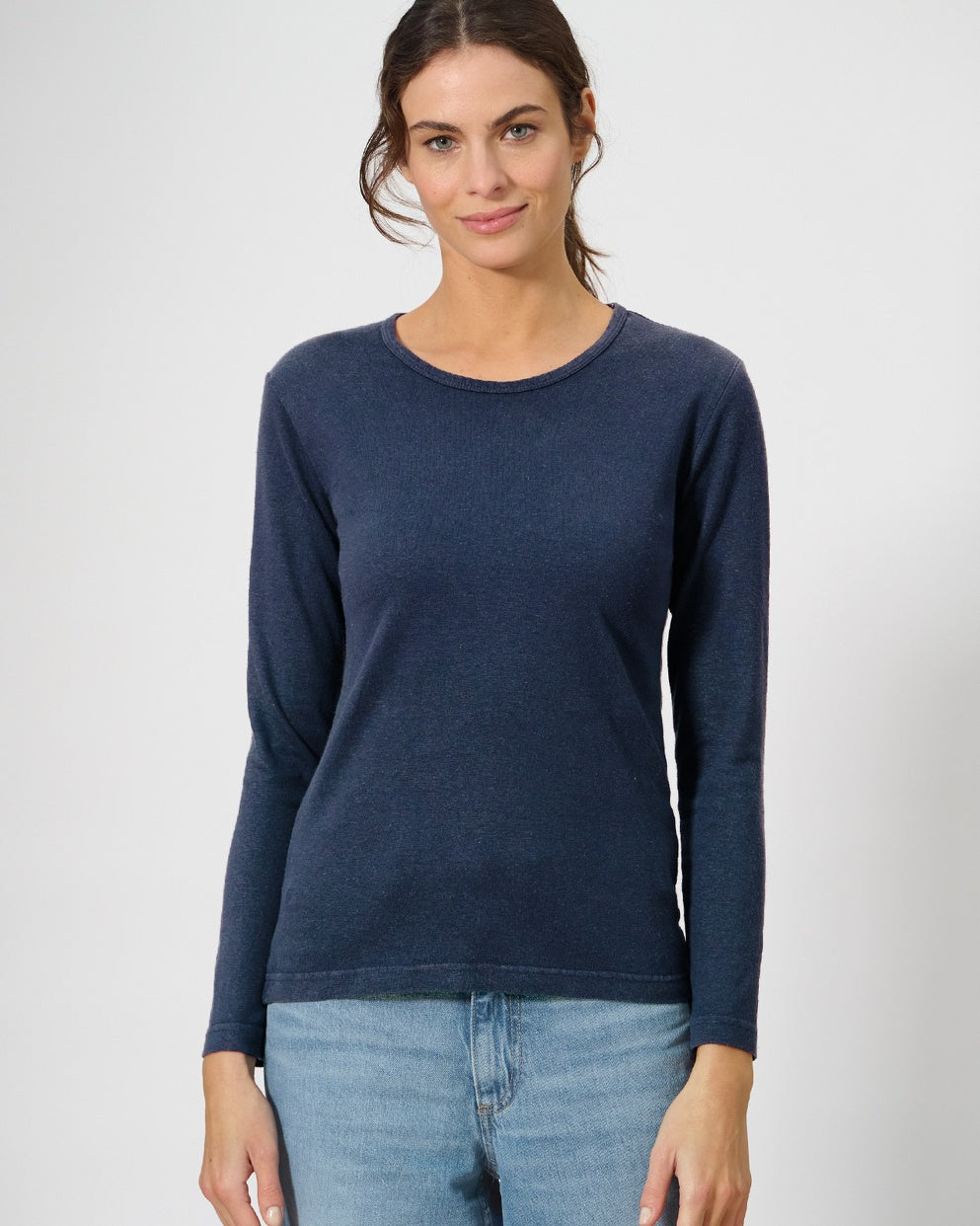 Basic hemp long sleeve shirt | Women Slim Fit | DH207