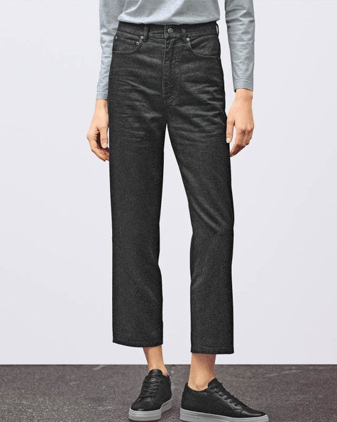 Black Denim Hemp Jeans | Women Straight Cut | DH578