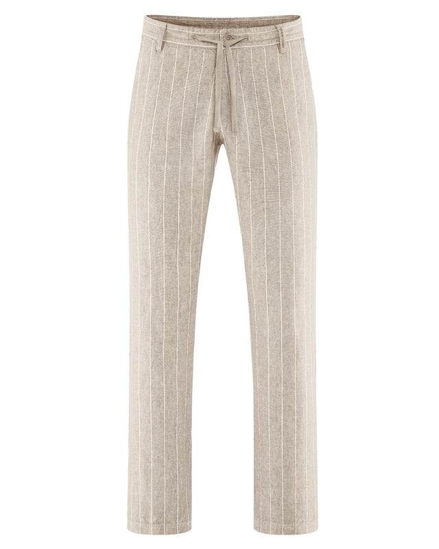 Hemp trousers striped | Men Straight Cut | DH598 