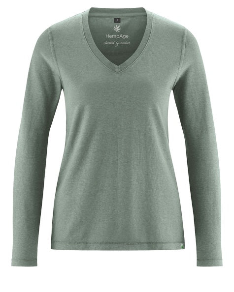 Chemise sportive à manches longues en chanvre | Coupe normale pour femmes | DH658