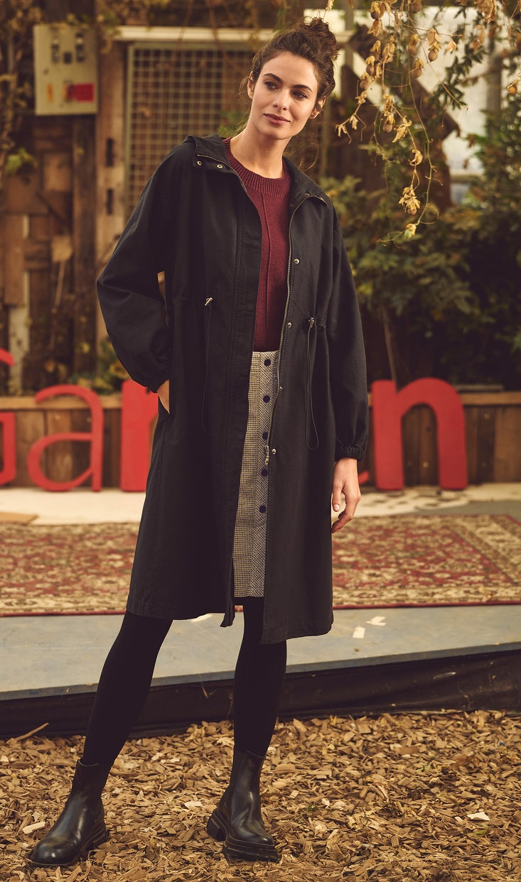 Nachhaltiger Kapuzenmantel aus Hanf und Bio-Baumwolle