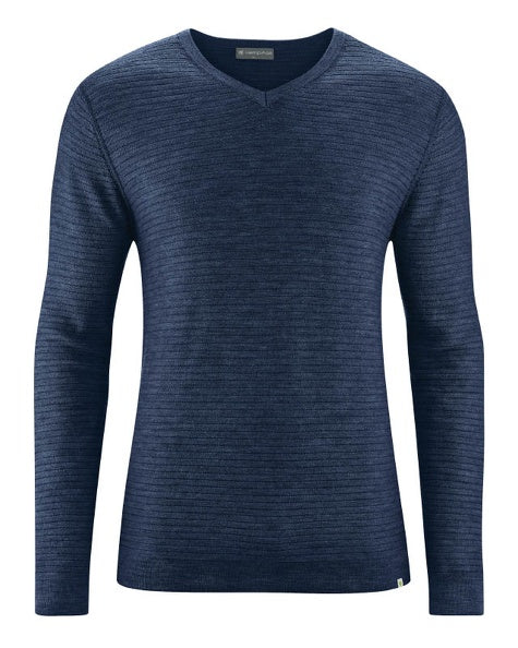 Pull col V en chanvre classique Hommes Coupe normale LZ311