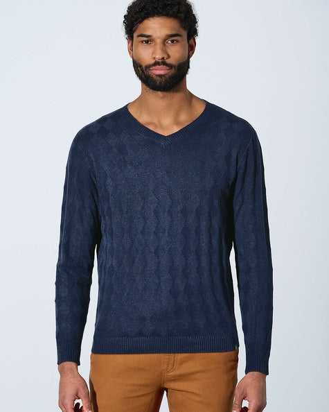 Hemp V-neck sweater | Men Casual Fit | LZ394 