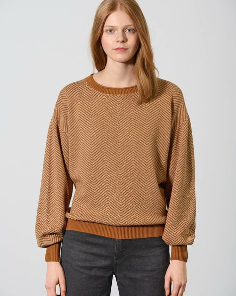 Modern hemp jacquard sweater | Women Normal Fit | LZ397