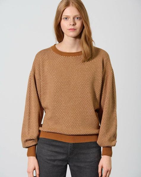 Pull Jacquard de chanvre moderne Coupe normale pour femmes - Main Image