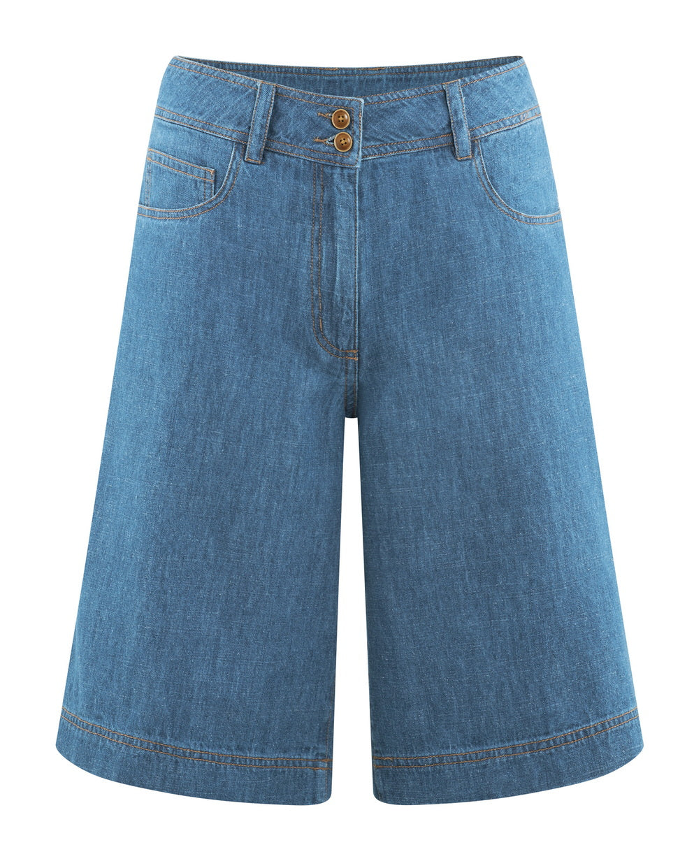 Hemp Bermuda 5-Pocket Jeans Shorts | Women | DH522